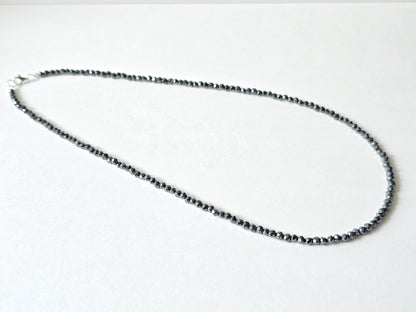 Hematiet collier · 3 mm gefacetteerd · Sterling Zilver