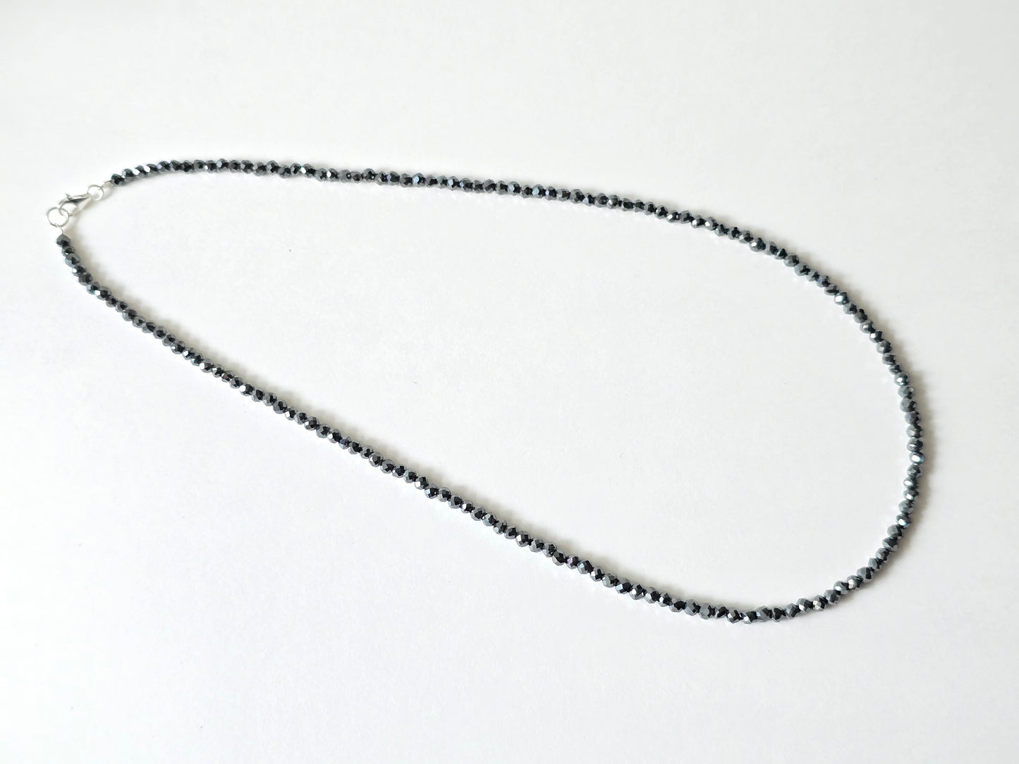 Hematiet collier · 3 mm gefacetteerd · Sterling Zilver