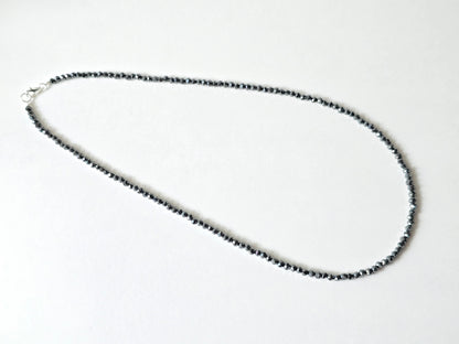 Hematiet collier · 3 mm gefacetteerd · Sterling Zilver