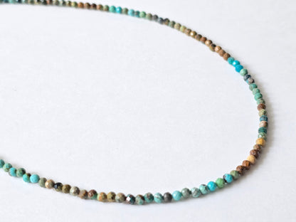 Turkoois collier · 3 mm gefacetteerd · Sterling Zilver