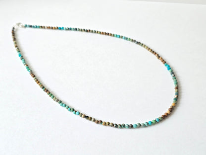 Turkoois collier · 3 mm gefacetteerd · Sterling Zilver