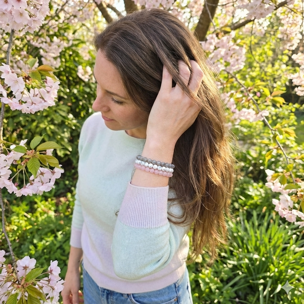 Labradoriet Kogelarmband · 6 mm · Elastiek