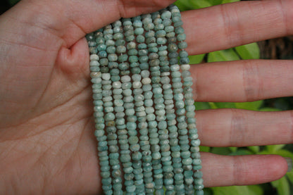 Larimar facet rondells