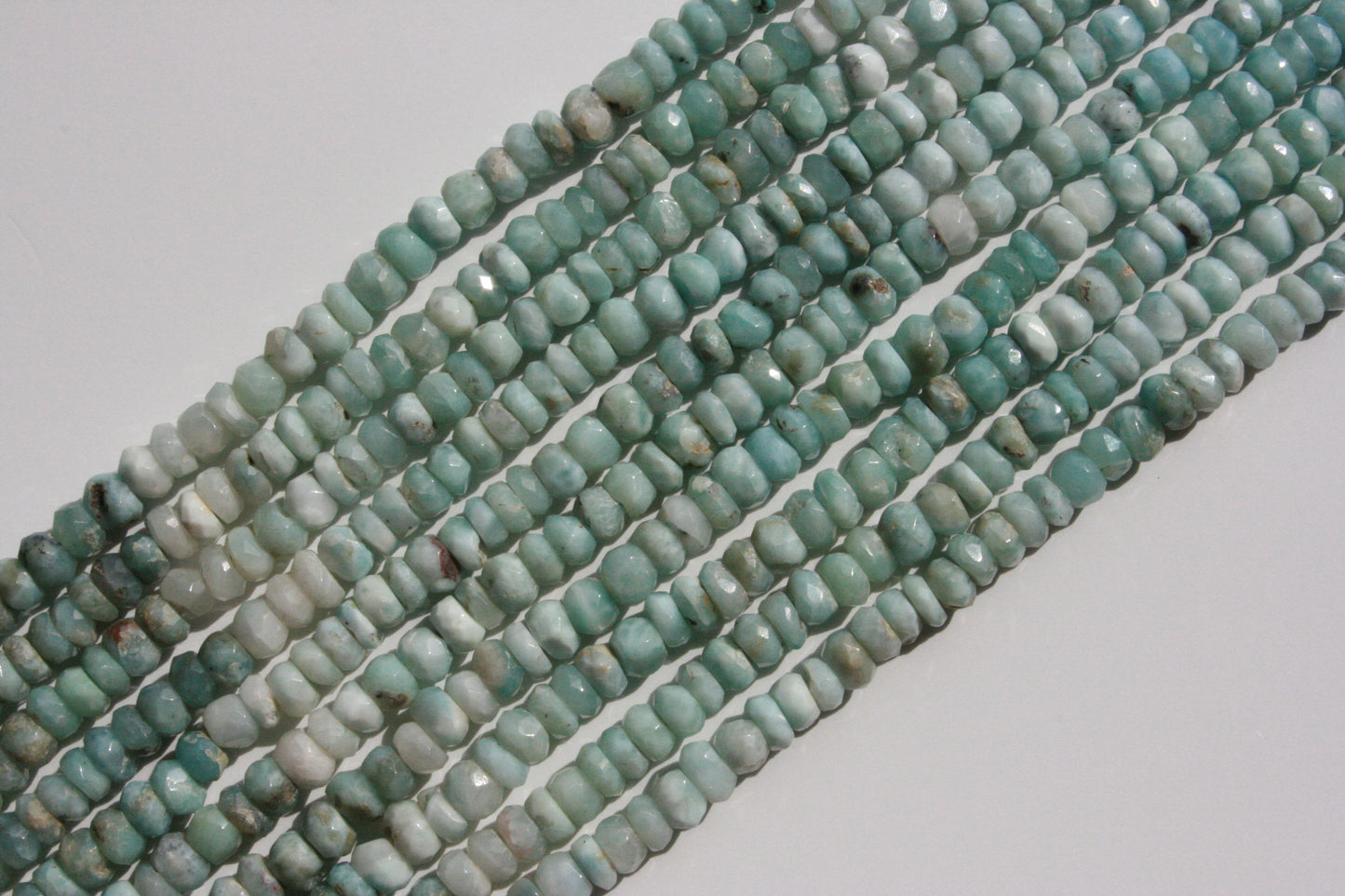 Larimar facet rondells