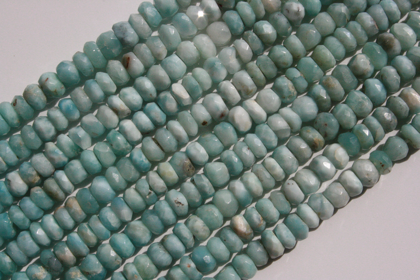 Larimar facet rondells