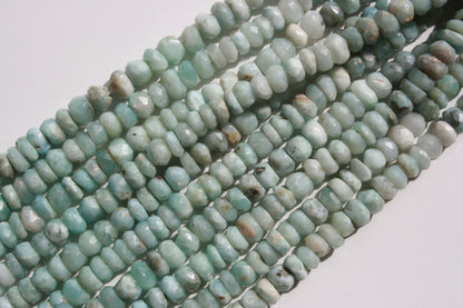 Larimar facet rondells