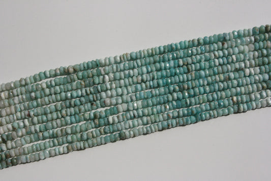 Larimar facet rondells