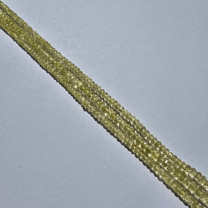Lemon kwarts facetgeslepen rondellen van ca. 4–5 mm