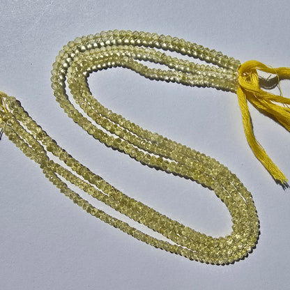 Lemon kwarts kralenstreng van ongeveer 33 cm met frisse gele tint